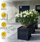 Heavy Duty Steel Planter Box (16"x16"x16"),Square Tall Planter Modern Detached for Indoor & Outdoor Planters Cube,Black Flower Plant Pot for Commercial Residential for Patio Deck & Backyard by GreenHaven Gardens