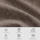 Macochico Extra Wide 100% Blackout Linen Curtains for Sliding Door Pleated Curtains with Hooks Insulated Soft Linen Drapes for Bedroom Living Room with Tieback Light Brown 100”Wx84”L 1 Panel by CozyNest Decor