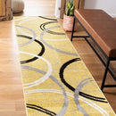 Rugshop Modern Wavy Circles Design Runner Rug 2' x 10' Yellow by TinyTreasures Baby Boutique