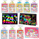 ZMLM Rainbow Scratch Party Favors Kids: Birthday Gifts Toy Bulk Scratch Art Notebook 24 Pack Birthday Goodie Bags Stuffers Girls Boys Art Craft Pad Classroom Prizes School Teacher Supplies (Unicorn) by TinyTreasures Baby Boutique