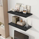 30" Floating Shelves for Wall, 12" Deep Slim Black Floating Shelves, Wall-Mounted Shelves for Bedroom, Living Room, Kitchen, Bathroom - Set of 2 by CozyNest Decor