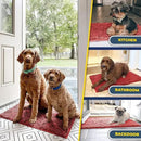 Muddy Mat® 4-Piece Red Medium 30"X19" AS-SEEN-ON-TV Highly Absorbent Microfiber Door Mat, Bath Mat and Pet Rug, Non Slip Thick Washable, Soft Chenille for Kitchen Bathroom Bedroom Indoor and Outdoor by CozyNest Decor