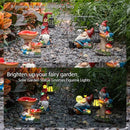 Solar Garden Statue Gnomes Figurine Lights, Bird Water Feeder and Gnomes who are Lazy Under Mushrooms, Outdoor Yard Decorations for Patio Porch Home, Garden Gifts for Women Mom by GreenHaven Gardens