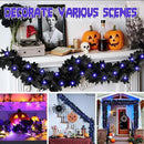 Joyhalo 2 Pack Halloween Garland with Lights, Black Maple Leaves Lighted Garland for Mantle, 5.7FT Light Up Leaf Autumn Vines Outdoor for Door Frame, Fireplace and Thanksgiving Fall Decor by CozyNest Decor