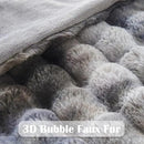 NEWCOSPLAY Faux Fur Twin Blanket Tie-dye Grey Luxury Fluffy Thick Warm Bubble Blanket for Couch Sofa Bed 700GSM (Tie-dye Grey, Twin(60"x80")) by CozyNest Decor