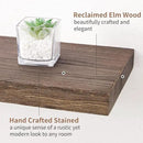 Axeman Floating Shelves for Wall, 8 Inch Deep Rustic Solid Elm Wood Wall Shelves for Storage, Wall Mounted Display Shelving with Invisible Heavy-Duty Metal Bracket, 36'' Width Set of 2, Walnut by CozyNest Decor