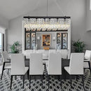 Rectangle K9 Crystal Chandelier,Rectangular Contemporary Pendant Light Fixture,Black Modern Crystal Chandeliers for Dining Room Kitchen Island L31.5''xW10''xH10'' by CozyNest Decor