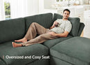 HONBAY Modular Sectional Couches with Storage Corduroy Sleeper Sofa Modular Sectional Couches for Living Room,Green by CozyNest Decor