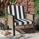 LVTXIII Patio Chair Cushions 22"x22"x3", Water-Repellent Outdoor Seat Cushions for Patio Furniture, Square Chair Pads with Ties for Home Garden Decoration, Set of 2, Cabana Black by GreenHaven Gardens