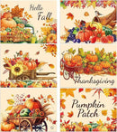 Thanksgiving Placemats Set of 6 Fall Plastic Table Mats Thanksgiving Day Place Mat Autumn Harvest Place Mats Washable Rustic Pumpkins Table Decoration for Indoor Outdoor Party Kitchen Dining by CozyNest Decor