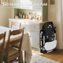Kinder King Convertible Baby High Chair, Adjustable Feeding Chair for Babies and Toddlers with Removable Double Tray, Simple Compact Fold for Space-Saving, 2 Built-in Wheels, Easy to Clean, Black by TinyTreasures Baby Boutique