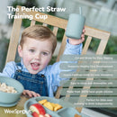 WeeSprout Baby Led Weaning Bundle, Silicone Suction Bowl, Spoons, Bib & Cup, Develops Self Feeding Skills, Dishwasher Safe (Green) by TinyTreasures Baby Boutique