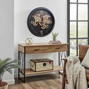 CLXEAST 24 Inch Moving Gear Wall Clock with World Map Pattern,Large Black Gold Metal Wall Clock for Modern Farmhouse Living Room Decor,Reloj De Pared para Sala by CozyNest Decor