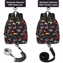 Accmor Toddler Backpack Harness with Leash, Cute Baby Backpacks with Anti Lost Wrist Link, Mini Kids Backpack Tether Walking Harness for Travel Outdoor, Black Excavator Backpack Tether for Boys Girls by TinyTreasures Baby Boutique