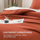 Litanika Burnt Orange California King Comforter Set - 3 Pieces Terracotta Cal King Lightweight Soft Solid Bed Comforter, Oversized Fluffy Quilt Blanket Bedding Set (104x96In, 2 Pillowcases) by CozyNest Decor