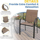 VICLLAX Patio Dining Set for 8, Outdoor Furniture Set Includes 53" Round Patio Table and 8 Patio Sling Chairs, Black Tabletop and Brown Fabric by GreenHaven Gardens