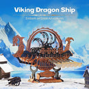 ROKR 3D Wooden Puzzle for Adults, 3-Hour Build, Viking Dragon Ship with LED Lights, Model Kits for Adults to Build, Ideal Gift for Boys and Men by TinyTreasures Baby Boutique