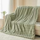 NEWCOSPLAY Faux Fur Throw Blanket Sage Green Bubble Blanket Thick Warm Soft for Couch Sofa Bed 550GSM (Sage Green, Throw(50"x60")) by CozyNest Decor