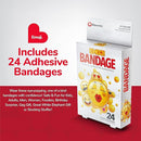 BioSwiss Bandages, Emoji Shaped Self Adhesive Bandage, Latex Free Sterile Wound Care, Fun First Aid Kit Supplies for Kids, 24 Count by TinyTreasures Baby Boutique