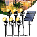 T-SUNUS 6-in-1 Solar Spot Lights for Outdoor Warm White 3000K Landscape Spotlight IP65 Waterproof Separated Panel Uplights with 9.8ft Cable Auto On/Off for Tree Yard Lawn House Driveway Pathway Pool by GreenHaven Gardens