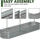 12x2x1.3 Oval Galvanized Raised Garden Bed,Outdoor Planter Box Metal Patio Kit Planting Bed for Vegetables Flowers and Succulents by GreenHaven Gardens