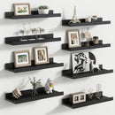 Floating Picture Ledge Shelves for Wall Set of 8, 16 Inch Solid Wood Wall Shelves with Lip Long Large Nursery Book Shelf for Toys Storage Kids Bookshelf Wall Mounted Living Room Bedroom Decor Frames by TinyTreasures Baby Boutique