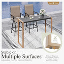 Sophia & William Outdoor Bar Set, Patio Bar Table and Chairs Set, Bar Height Patio Set - 2 x Swivel Bar Chairs(Brown), 1 x Rectangular Bar Table(Larimar Desktop) by CozyNest Decor