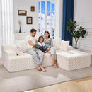 Hobestluk 96“ Modular Sectional Sofa Couches L-Shape Couch 3 Seat Modular Sofa Memory Foam Sectional Couches for Living Room, Cloud Couch with Oversized Chaise (White, Checked (Right Facing Chaise)) by CozyNest Decor