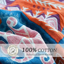 Cotton Throw Boho Blanket for Couch Bed,Cotton Quilted Boho 80''x90'' Muslin Blankets Travel Mexican Super Soft Blanket by CozyNest Decor