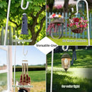 Bird Feeder Pole with Shepherds Hook - Heavy Duty Hummingbird Feeder Stand with 5 Prong,78" Adjustable Rustproof Garden Hooks Outdoor for Hanging Birdfeeder,Wind Chimes,Lanterns,Solar Lights,White by GreenHaven Gardens