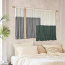 Macrame Wall Hanging Green Large Dip Dye Fiber Wall Art Bohemian Yarn Tapestry Wall Décor 57''W*35''L by CozyNest Decor