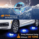 Quntis Solar Deck Lights for Outside, 3 Color Modes Deck Light Outdoor IP68 Waterproof, Solar Driveway Lights for Stair Pathway Walkway Road (Blue/Cool White/Warm White) 4 Pack by GreenHaven Gardens