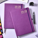 Planner 2025-2026 - JUL 2025 - JUN 2026, Academic Planners 2025-2026, Weekly and Monthly planner, 8.5" x 11", Leather Cover Planners with Thick Paper, Back Pocket with Notes Pages, Purple by TinyTreasures Baby Boutique