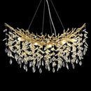 Modern Crystal Gold Chandelier, 36" Large Rectangular Oval Tree Branch Crystal Chandeliers for Dining Room,16-Light Flush Mount K9 Crystal Chandeliers, for Kitchen Island,Dining Room by CozyNest Decor
