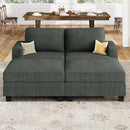 Nolany Corduroy Sectional Couch with Storage Ottoman, Sleeper Sectional Sofa, Modular Sectional Couches for Living Room, Green by CozyNest Decor