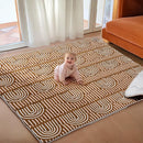 Soft Thicker Baby Mat for Floor 71"x59", Extra Large Baby Play Mat, Non-Slip Playpen Mat, Easy to Clean & Portable Playmat, Crawling Mat for Babies Toddlers, Activity Mat, Rainbow, Brown by TinyTreasures Baby Boutique
