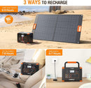 Portable Power Station 500W(Peak 1000W), 519Wh Outdoor Solar Generator Backup Battery Pack with 2 110V AC Outlets, 500W 10-Port Powerhouse for RV/Van Camping Fishing Climbing Road Trip Home Emergency by TinyTreasures Baby Boutique