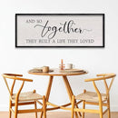 LuZhiQiang And So Together They Built A Life They Loved Sign Wall Decor 40"x15" Large Wood Framed Above Over Bed For Master Bedroom Hanging Wall Art (Black) by CozyNest Decor