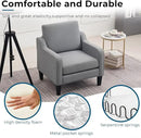 VINGLI Mid Century Modern Accent Chair, Light Grey Fabric Accent Chairs for Living Room Upholstered Armchair with Scooped Arms for Bedroom, Apartment, Studio, Office, Waiting Room by CozyNest Decor