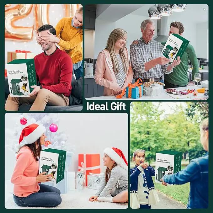 Soliom- Bird Feeder with Camera, 5W Solar Powered, AI Identify Species, Smart Wild Bird Watching, 2K Live View, Instant Arrival Alerts,Large 2.7L Seed Capacity, Metal Squirrel Chew-Proof - BF08 Green, photo 7 of 7