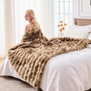 BENVWE Fluffy Faux Fur Throw Blanket for Couch - Soft, Plush, Thick, Cozy, Fuzzy Luxury Minky Bubble Blanket for Home Living Room Decor, Gifts for Women, Tie-dye Brown, 51" x 63", 1100GSM by CozyNest Decor