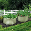 Olle 17" Tall 42" Round Raised Garden Bed Metal Raised Beds for Gardening, Large Planter Box Round Raised Garden Beds Outdoor for Vegetables, Sage Green by GreenHaven Gardens