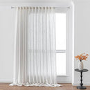 MYSKY HOME Natural Linen Living Room Curtains, Soft Cotton Blend Semi Sheers Light Filtering Back Tab Privacy Drapes for Patio Pergola Gazebo Nice Vertical Elegant Style, 100 x 95 Inches, 1 Panel by CozyNest Decor