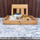 Mango Acacia Wood Serving Trays with Handles – Set of 2 Large Decorative Wooden Trays for Breakfast in Bed, Dinner, Snacks, Coffee Table, Ottoman, Couch & Patio Party – (16x10x1.75 & 8x12x1.75) Inches by CozyNest Decor
