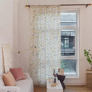 Sutuo Home Boho Curtain Semi-Blackout Yellow Florals Print Cotton Linen Fabric, Handmade Tassels Rod Pocket Bohemian Farmhouse Country Window Drapes for Living Bedroom, 59" W x 84" L, 1 Panel by CozyNest Decor