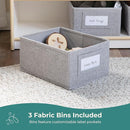 Guidecraft EdQ Book and Bin Display White with 3 Storage Bins: Wooden Kids Bookcase and Toy Storage Organizer; Homeschool and Classroom Bookshelf Furniture by TinyTreasures Baby Boutique