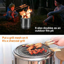Portable Smokeless Barbecue Charcoal Barrel Grill, Stainless Steel Surround Charcoal kebab Grill with 28 Skewers and BBQ Grill Cooking Grate, Diameter 15.4 inch by GreenHaven Gardens