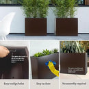 Metal Rectangular Planter, 35.5"x 10"x 28" Brown Planter Box for Outdoor, Easy Installation Galvanized Steel Planter with Drainage Holes, Outdoor Planter for Porch/Patio/Garden by GreenHaven Gardens