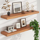 Floating Shelves for Wall, USA-Sourced Cherry Wood 36 Inch Long Wall Shelves Set of 2, Natural Wooden Wall Mounted Picture Ledge Shelf, Nursery Book Storage Shelf Kids Bookshelf, Display Shelf by TinyTreasures Baby Boutique