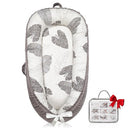 Baby Lounger | Organic Cotton Infant Lounger | Reversible, Adjustable & Portable Floor Lounger | Soft, Breathable, Washable Cover-Grey Leaves by TinyTreasures Baby Boutique